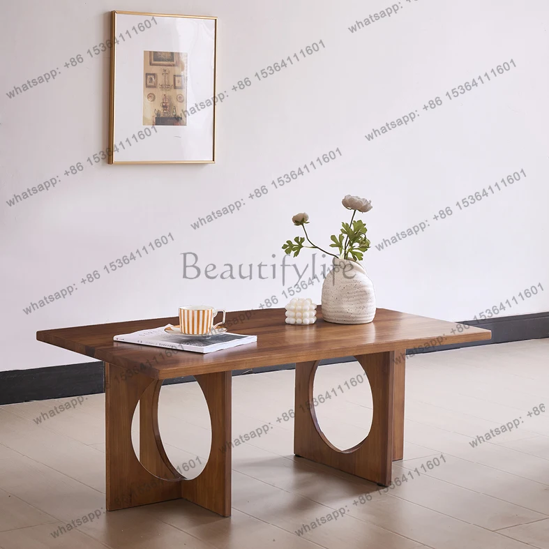 

Solid Wood Coffee Table Living Room Household Small Apartment Retro Tea Table