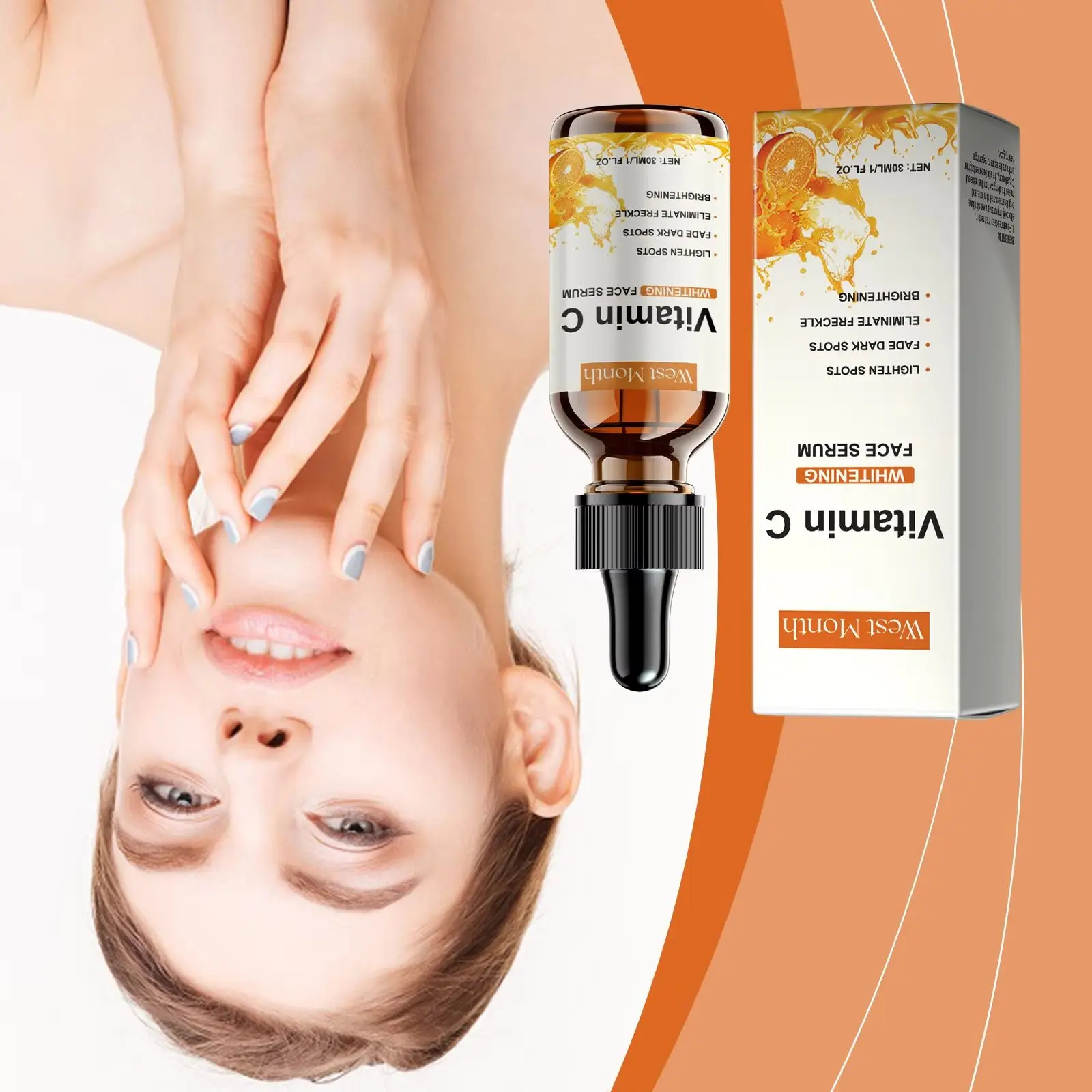 Vitamin C Whitening Serum Remove Freckles Dark Spots Hydrates Moisturizes Brightens Complexion Smooths Fine Lines Evens Skin New