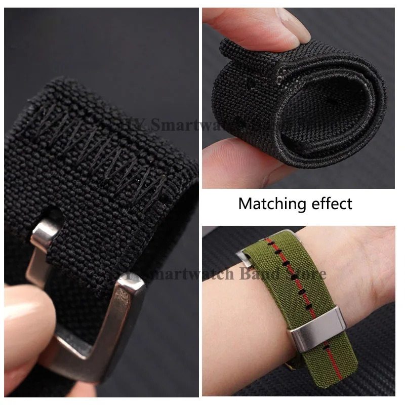 18mm 20mm 22mm 24mm Nylon Watch Strap for Seiko for Huawei Watch Gt2/Gt3 Replacement Bracelet Sport Quick Release Wrist Band