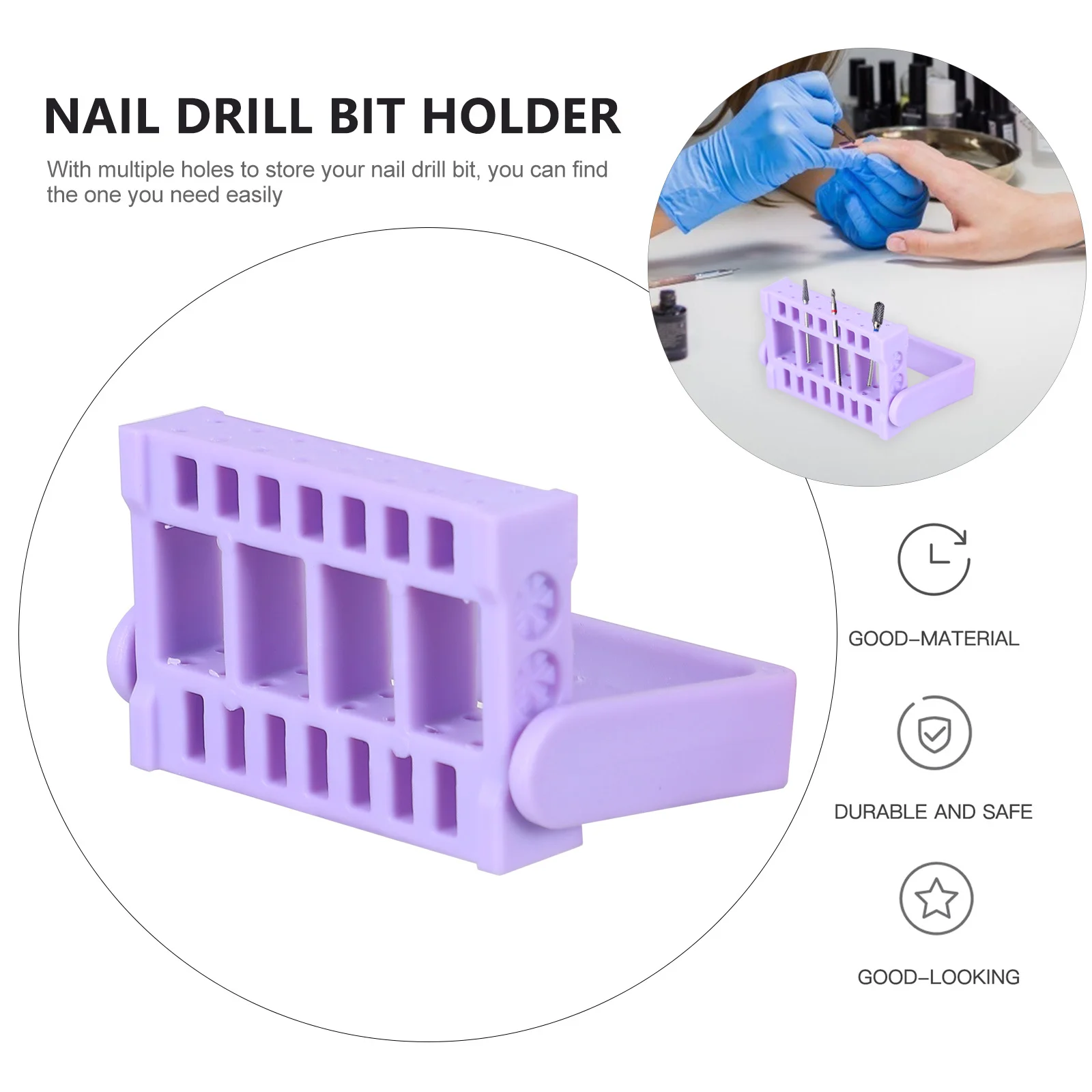 2 قطعة رأس مطحنة عرض الرف 16 حفرة مسمار مثقاب الخشب المنظم مستقرة خفيفة الوزن مسمار الفن ملحق حامل لصالون المنزل #4