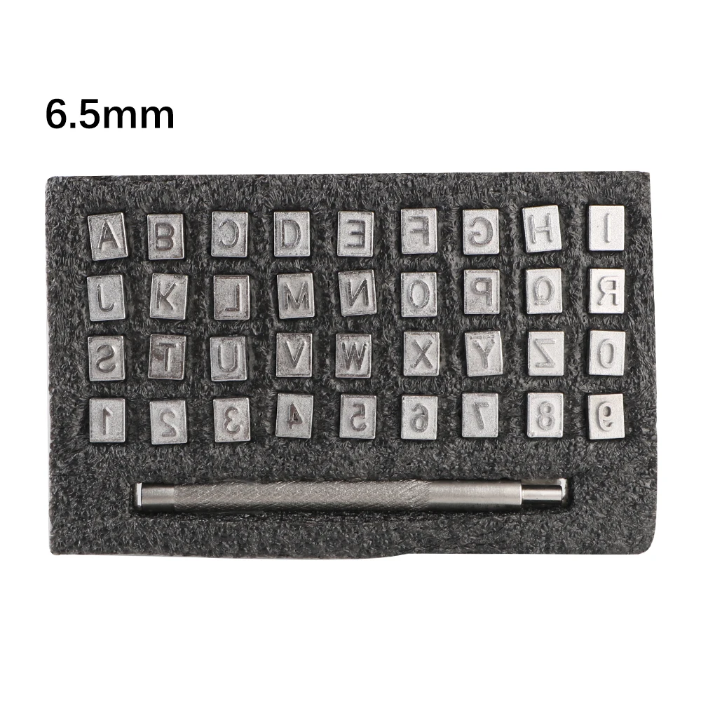 37Pcs Metal Alphabet Number Leather Stamp Punch Tools 3.5mm/6.5mm Letters Stamping kit Leather embossed Tools