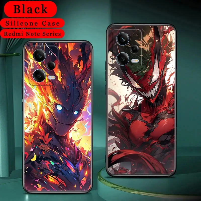 

New Marvel Groot Venom Soft Case For Xiaomi Redmi Note 13 12 Pro Plus 11 10 9 8 13 Pro 12S 11S 13C 12C 10C Phone Case Back Cover