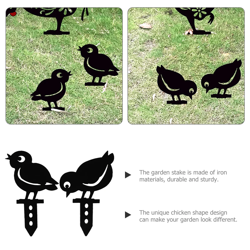 

2Pcs Chicken Yard Sign Garden Stake Lawn Decor Outdoor Chicken Stake Garden Adornment