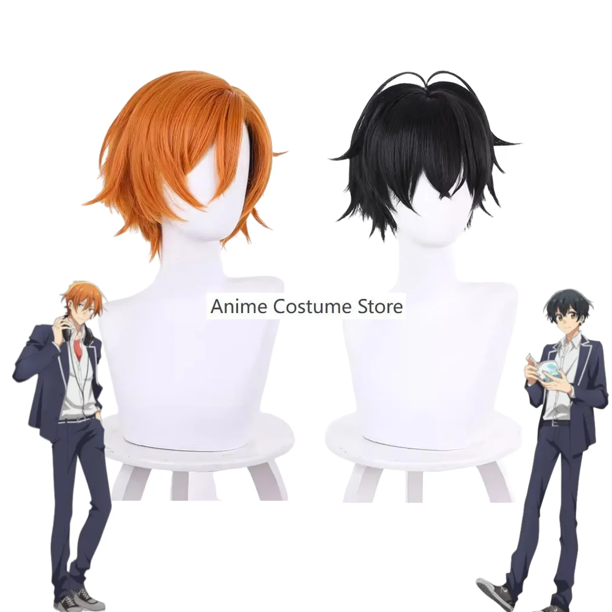 Costume de Cosplay Anime Japonais avec Perruque pour Homme Adulte, Uniformes Scolaires Imbibés de Campus, Sasaki et ata yano ata yano Yoshikazu Sasaki Syuumei