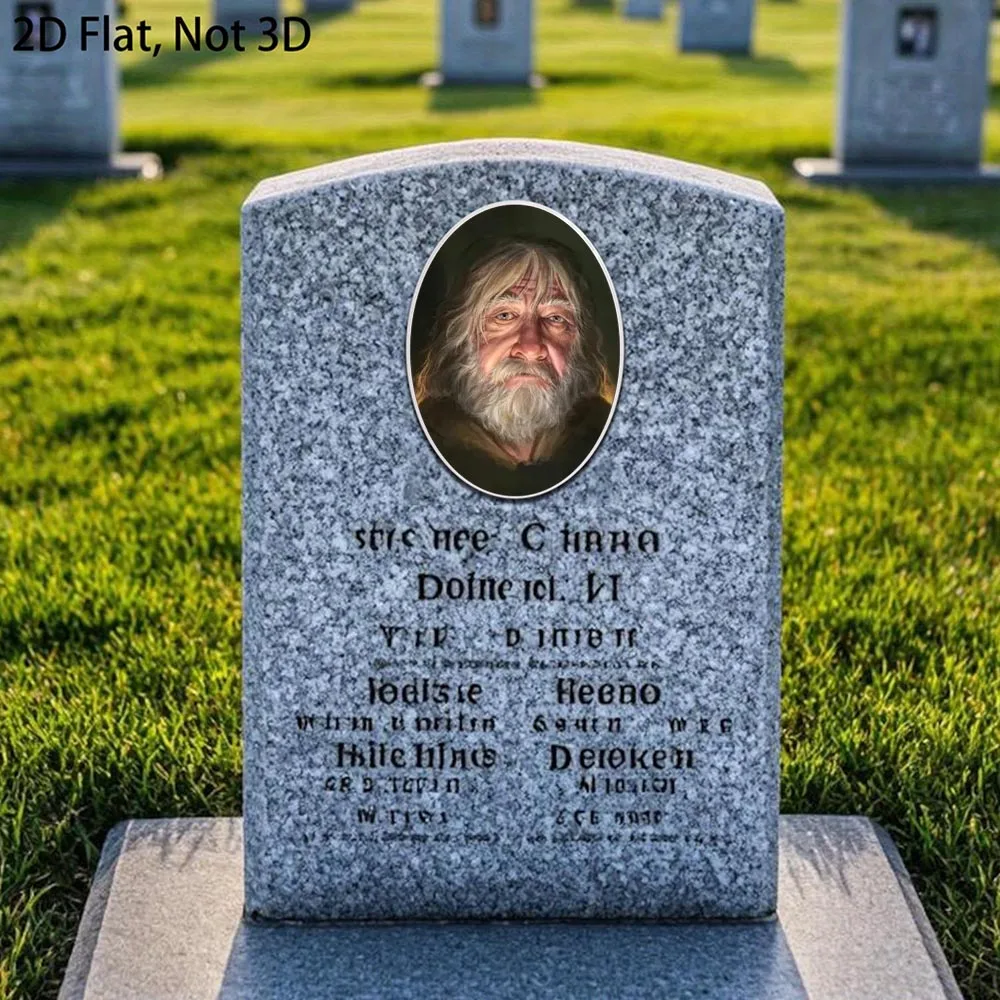 2D Flat Not 3D 1pc Custom Photo Memorial Headstone Tile Veterans Day and Pet Memorials Elegant Memorial Gift Dignified