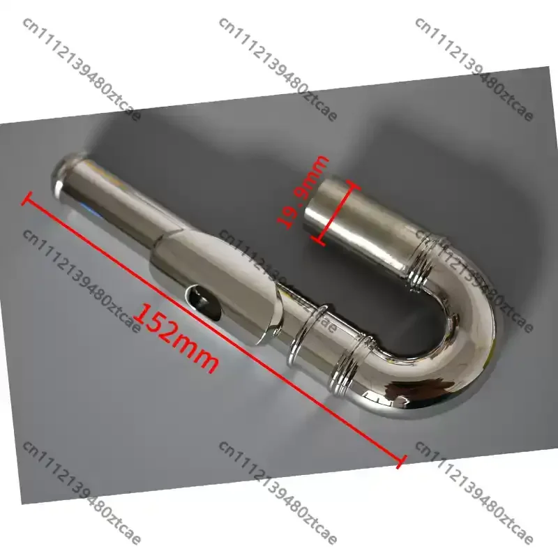 Silver‑Plated Curved Flute Neck Spare Part Dimension Wind Instrument Replacement Repair Accessory For Woodwind Flute Maintenance