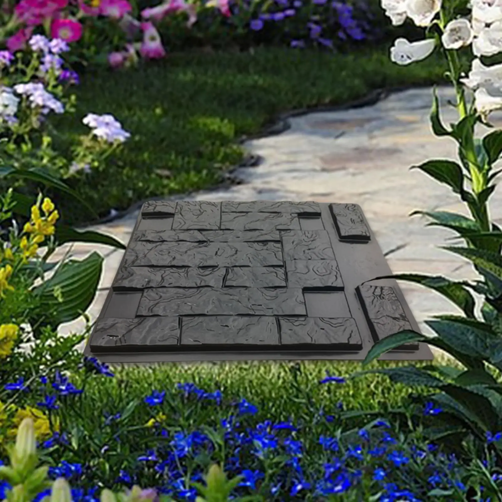 

Concrete Molds Reusable Texturing Moldings DIY for Flagstone Plaster Garden