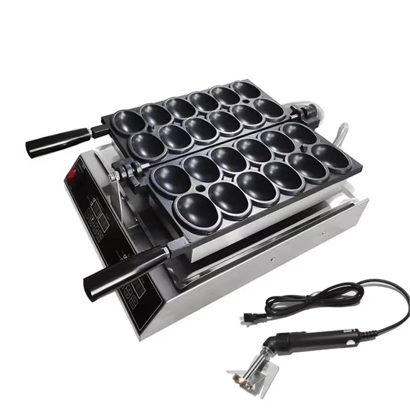 2000W 12-Hole Smiling Waffle Maker Digital Display Non-Stick Electric Waffle Iron Machine