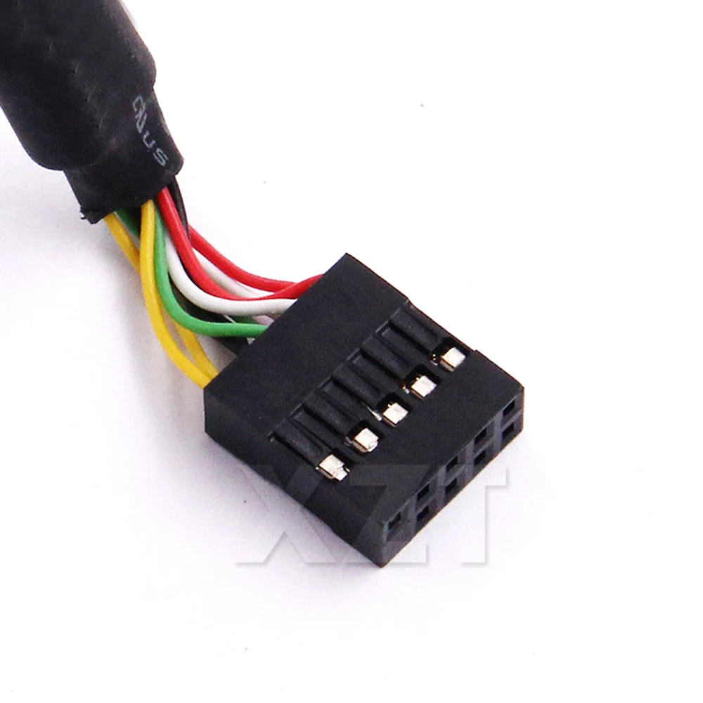 1 Uds. Placa base de 30CM, paso interno de 9 pines, 2,54mm a puerto Dual USB 2,0 A hembra, Cable de montaje en Panel de bloqueo de tornillo