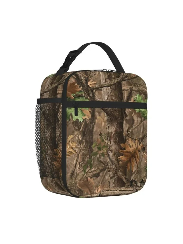 Isolierte Lunchtasche mit Tarnmuster, Jagdwald, wiederverwendbar, tragbar, wasserdicht, Thermo-Oxford-Bento-Einkaufstasche für Reisen, Picknick, Arbeit