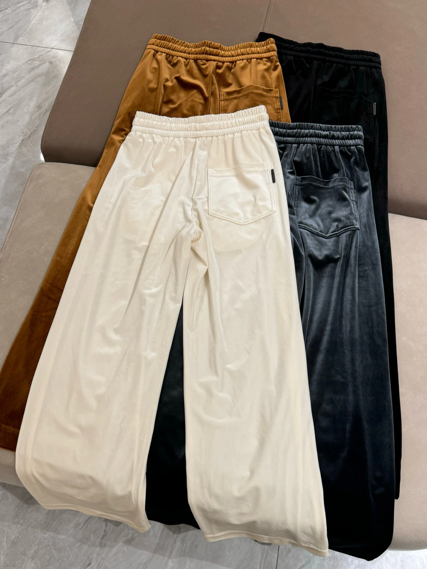 Autumn Winter 2024 Women's Wide Leg Pants High Waist Drawstring Trousers