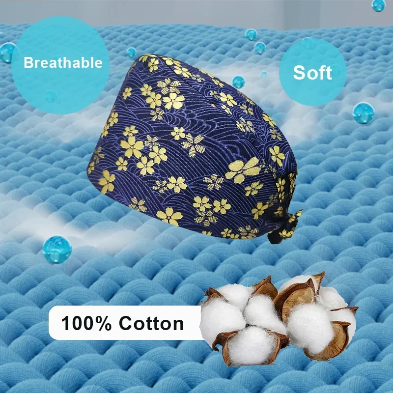 Czapka robocza unisex, chirurgiczna, z nadrukiem, czapki pielęgniarskie, dla lekarzy, pielęgniarek, dentystów, do klinik, aptek, salonów kosmetycznych, czapka przeciwpyłowa, osłona głowy.