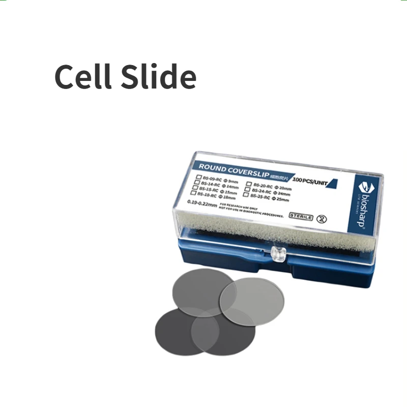 

Biosharp Cell Slides BS-09-RC Sterile Diameter 9/14/15/18/20/25mm Suitable for 6/12/24/48 well cell culture plates