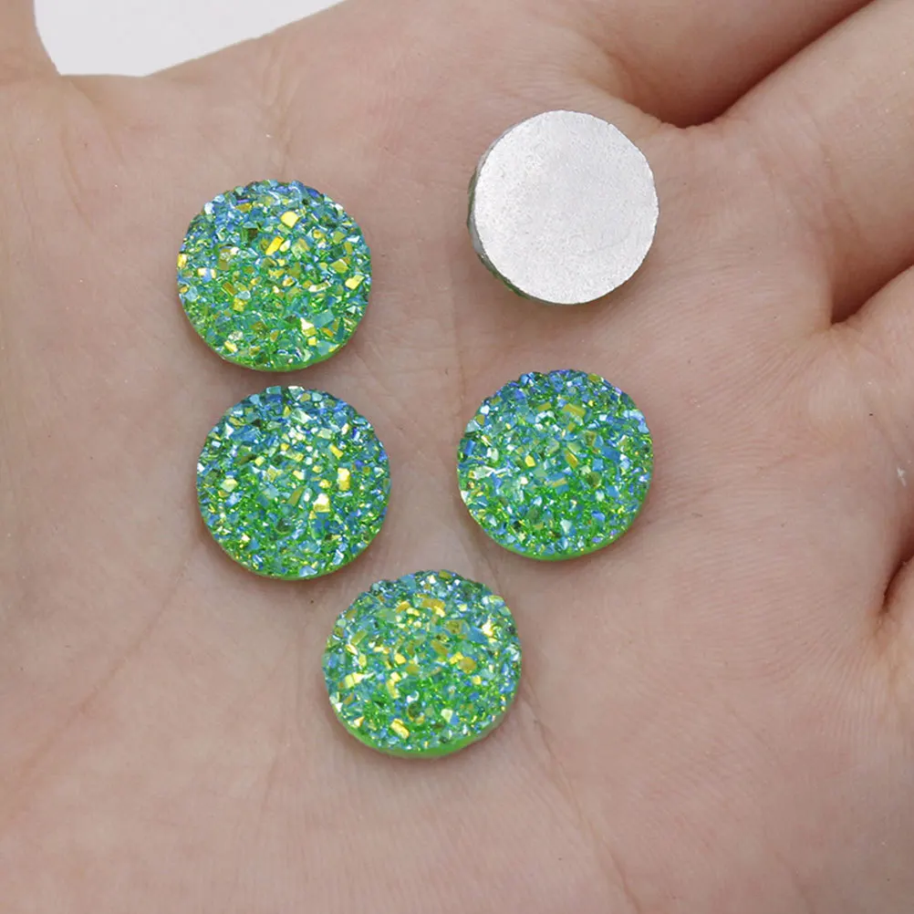 100Pcs 12Mm Resin Rhinestone Set Transparent Round Flatback Sparkling DIY Embellishments for Necklace Bracelet Craft Projects