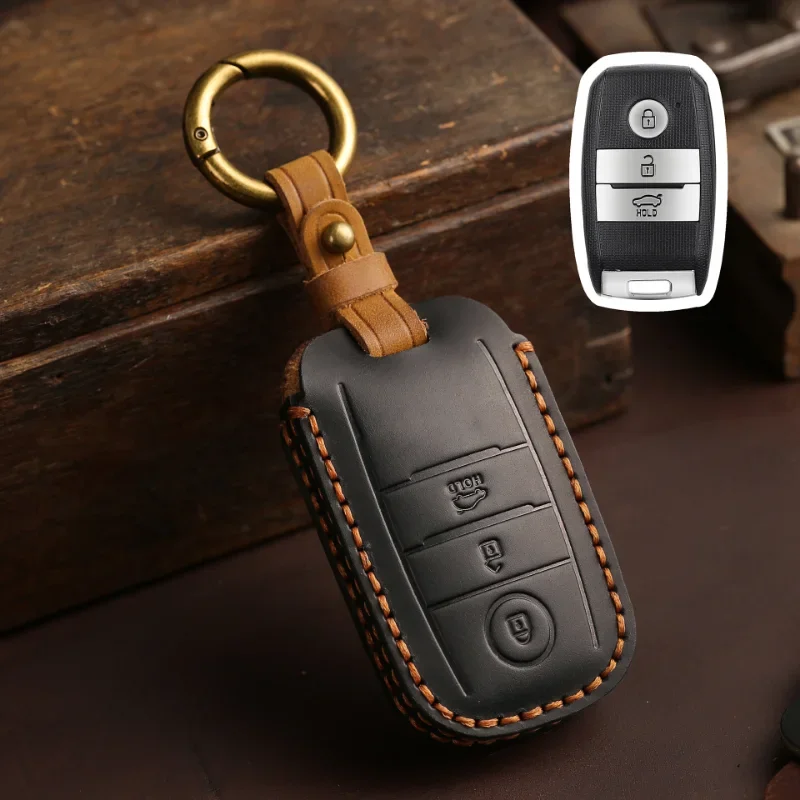 

1pc 3 4 Button Leather Car Remote Smart Key Case Cover For KIA Rio Rio5 Sportage Ceed Cerato K3 KX3 K4 K5 Sorento Optima Picanto