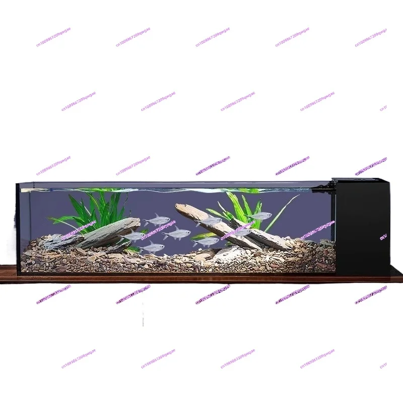 

Ultra-white fish tank side filter stream tank new desktop glass integrated fish tank landscaping ecological full set