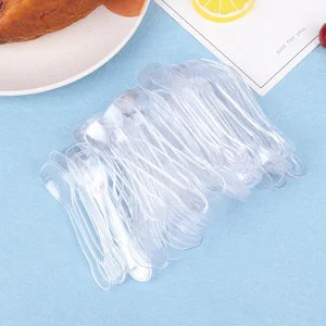 Thìa nhựa mini cho gelatin, kem, món tráng miệng, nguồn tiệc, dao kéo, 100 cái 8 Bán hàng chính thìa nhựa nhỏ - №8