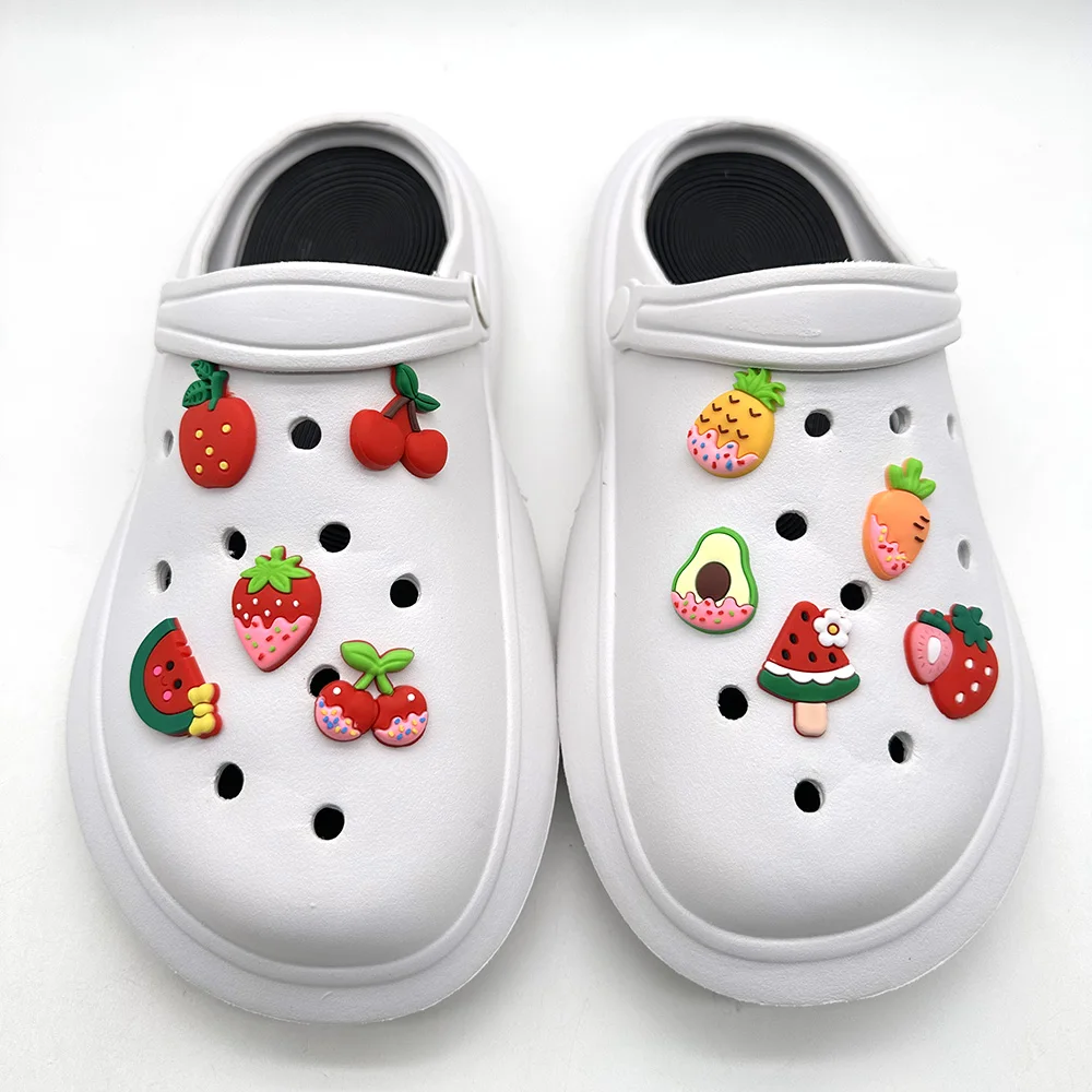 10PCs Fruit PVC Shoe Decor Cute shoe charms shoe decorations Watermelon Sandal Accessories Unisex gifts
