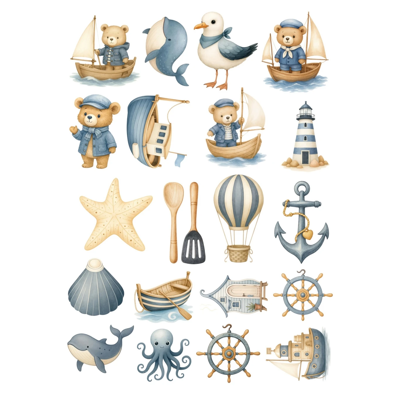 20pcs Stickers cute sailor bear Cartoon Cute Animal Stickers DIY Diary Decor Stickers Scrapbook Stationery Supplies journal