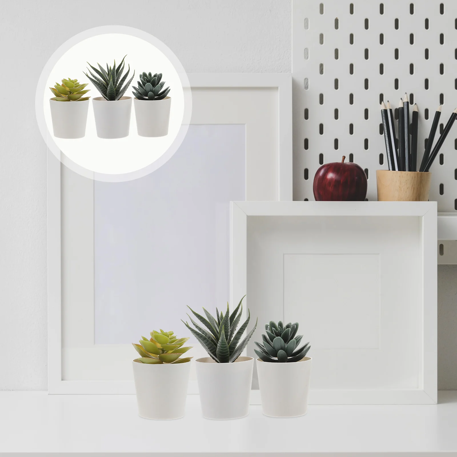 

3Pcs Artificial Succulent Bonsai Fake Plant Decoration Home Office Living Room Desktop Ornaments Artificial Bonsai