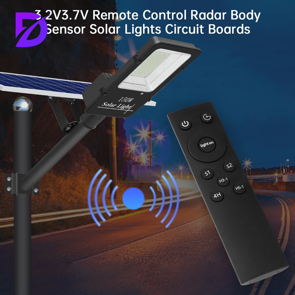 

3.2V3.7V Remote Control Radar With Memory, Human Body Sensing Solar Street Light Drive Board Sensing Distance Of 5-10 Meters