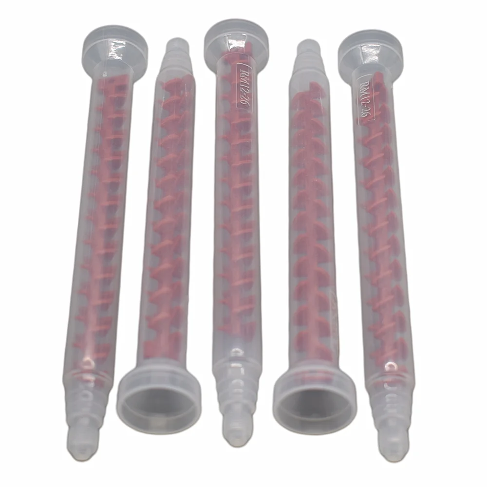 

5pc Round Dynamic Mixed Tube Quick Mixing Nozzle RM12-26 Two Component Liquid Glue Adhesives Mixer AB Glue Dynamic Mixing Nozzle