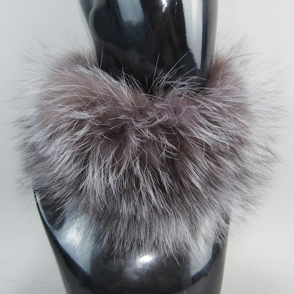 2024 Real Fox Fur Scarf Fur Headband Women Winter Ring Fox Fur Scarves Luxury Neck Warmer Good Elastic 100% Natural Fur Mufflers