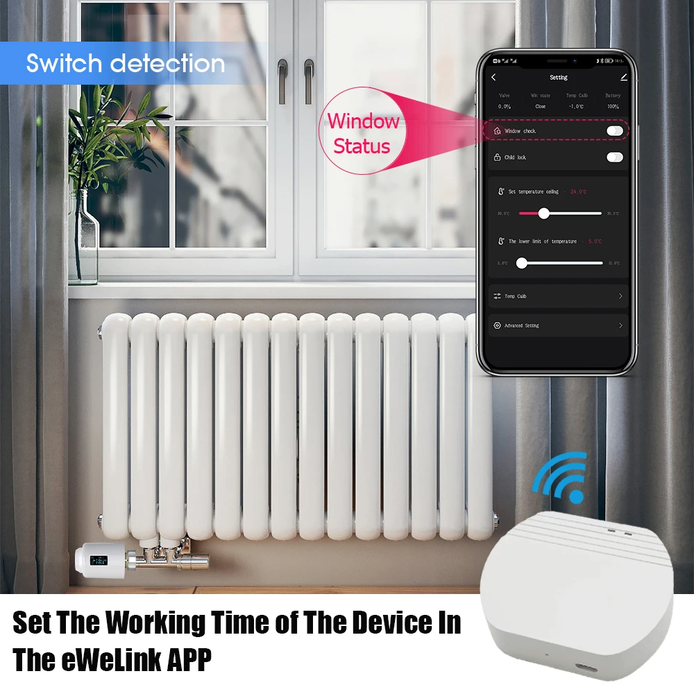 EWeLink-Smart ZigBee Termostato Radiador, radiador programável, Atuador de Aquecimento, Controle Remoto de Temperatura, Alexa, Google Home, Novo