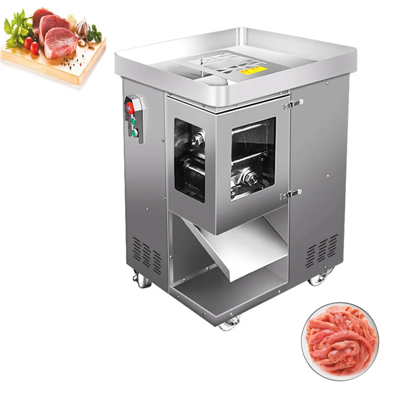 

Automatic Fresh Meat Slice Strips Cutter Machine Meat Shreds Cutter Pork Chicken Breast Beef Strip Cutting Machine