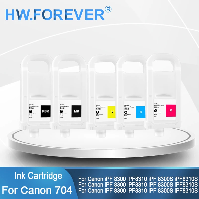 

PFI 704 PFI-704 Многоразовый картридж с чипом для Canon iPF 8300 8310 iPF8300s iPF8310s Чернильный картридж для принтера