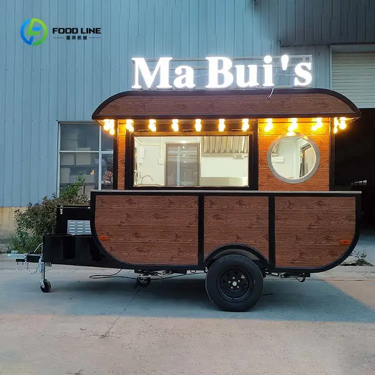 شاحنة طعام مخصصة للبيع مجموعة معدات فارغة أو كاملة بطول 10 أقدام على شكل قارب أحدث تصميم لمقطورة بيع متنقلة