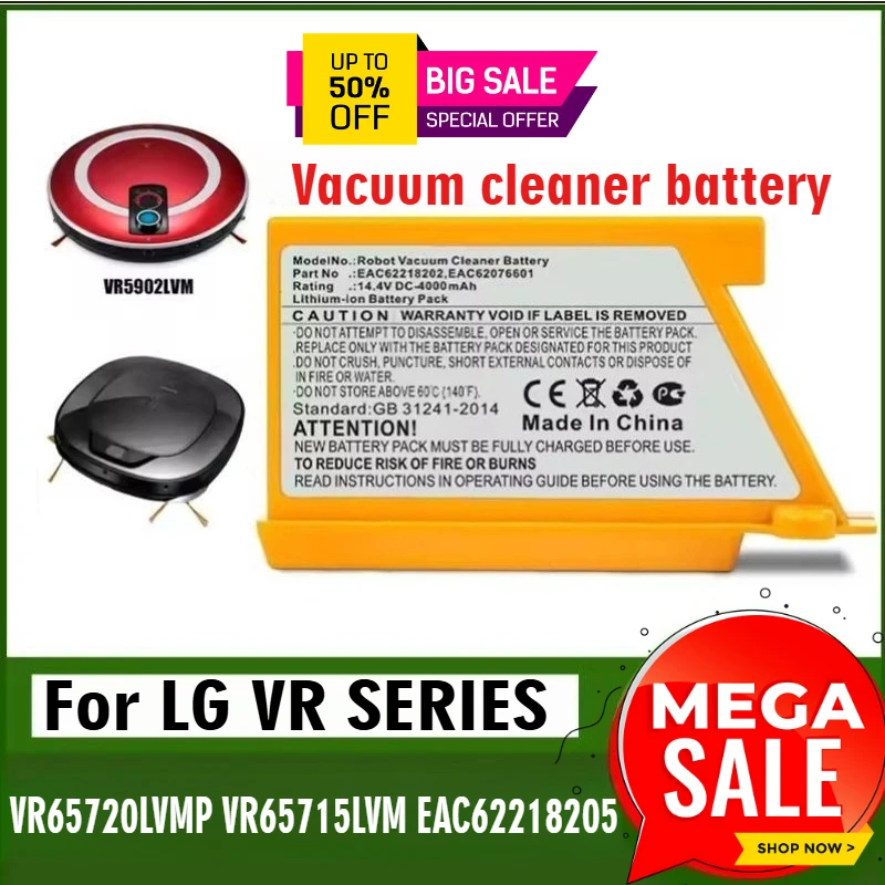 

Литий-ионный аккумулятор большой емкости для робота-пылесоса LG VR65715LVM VR66750LVWP, запасная часть EAC60766107