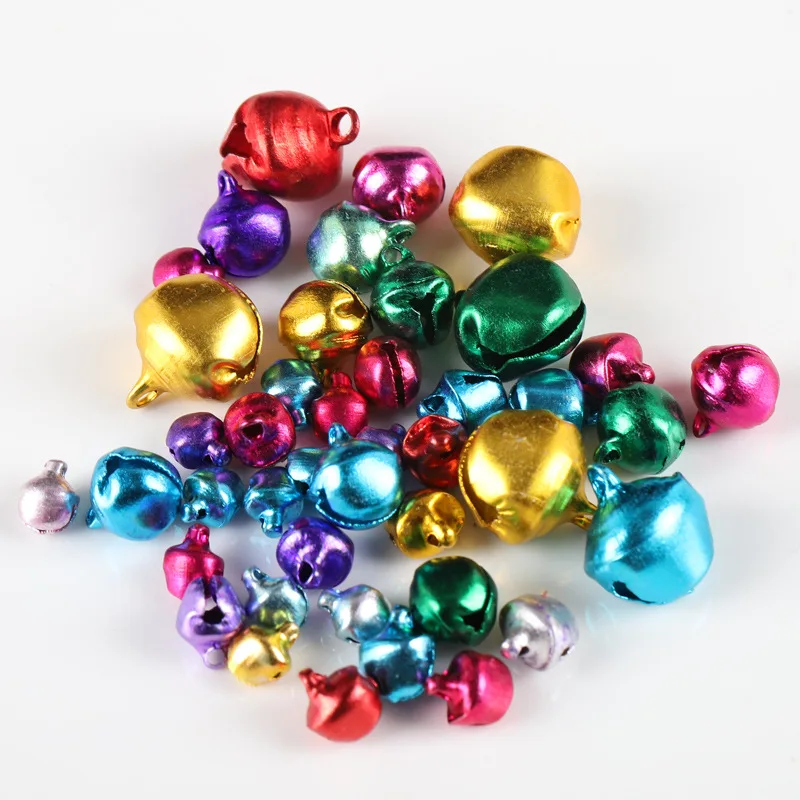 30 sztuk 6-mm Jingle Bells aluminium małe luźne koraliki na imprezę festiwalową/wiszące dekoracja na choinkę/DIY akcesoria rzemieślnicze