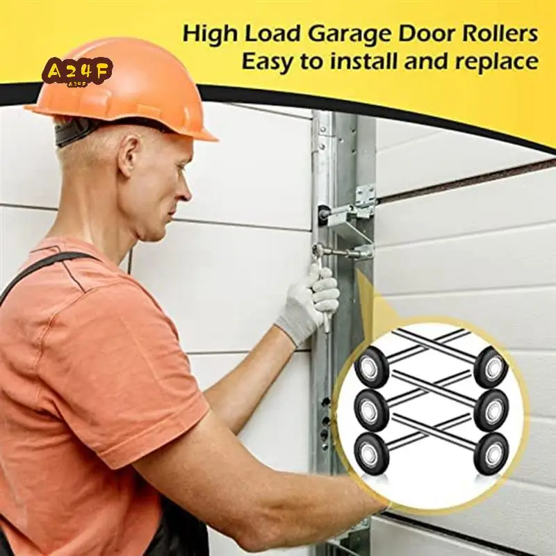 

A24F-12 Pcs Nylon Garage Door Roller 1.8 Inch Quiet Garage Rollers Bulk 6200ZZ Bearing Parts Accessories For Garage Door Supplie