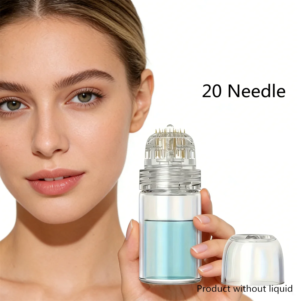 

Портативный высококачественный дерма-стемп с 20 титановыми золотыми иглами для ухода за кожей