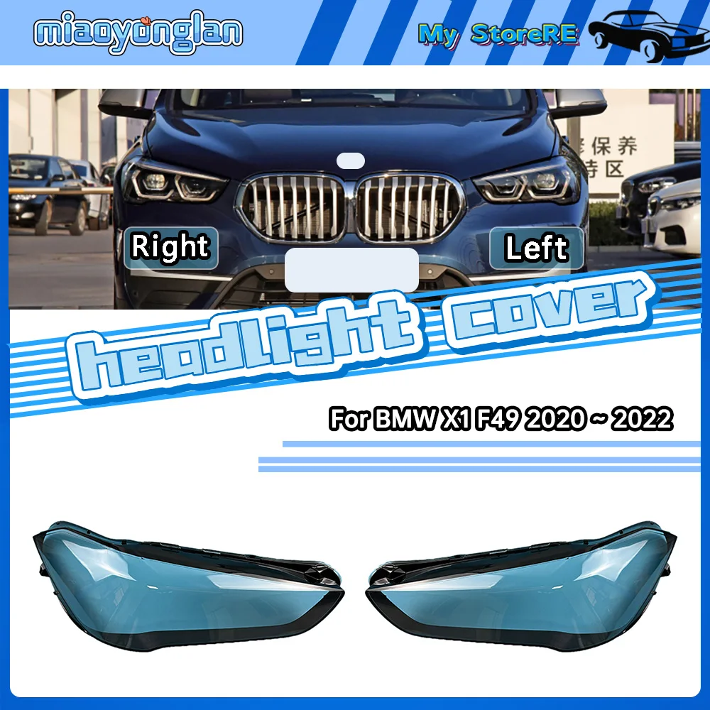 

For BMW X1 F49 2020 2021 2022 Transparent Headlight Cover Headlamp Shell Clear Lens Plexiglass Replace Original Lampshade