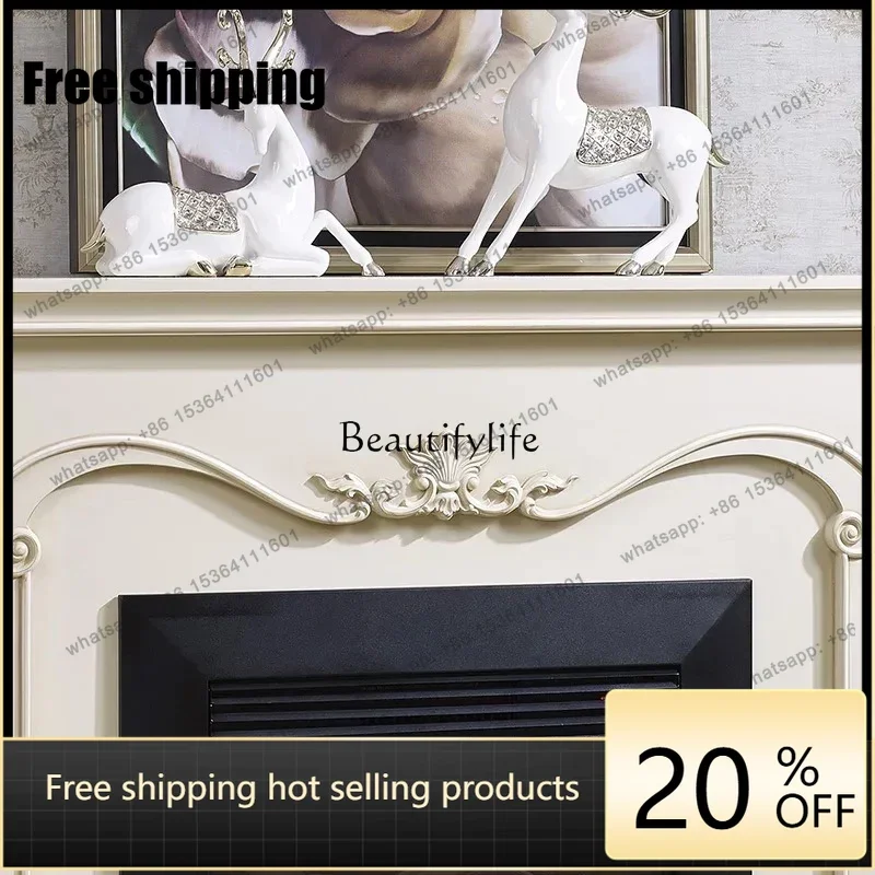 Factory Direct American light luxury mantel modern simple humidification 3D atomization furnace core decorative cabinet