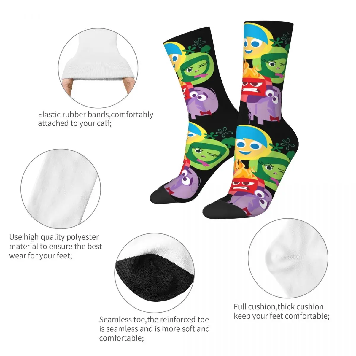 Autumn Winter Crazy Design Unisex Inside Out Simple Group Shot Graphic Socks Breathable Soccer Socks