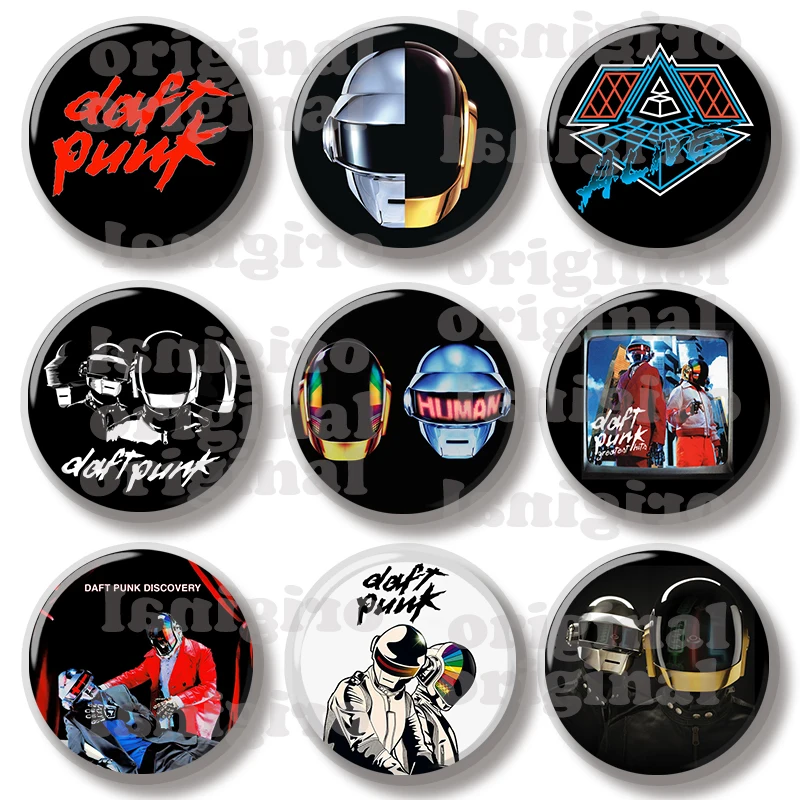 Pin de 44MM con diseño de la portada del álbum Random Access Memories de Daft Punk, pin de botón suave, joyería, insignia creativa, broche, decoración para sombrero, bolso o mochila