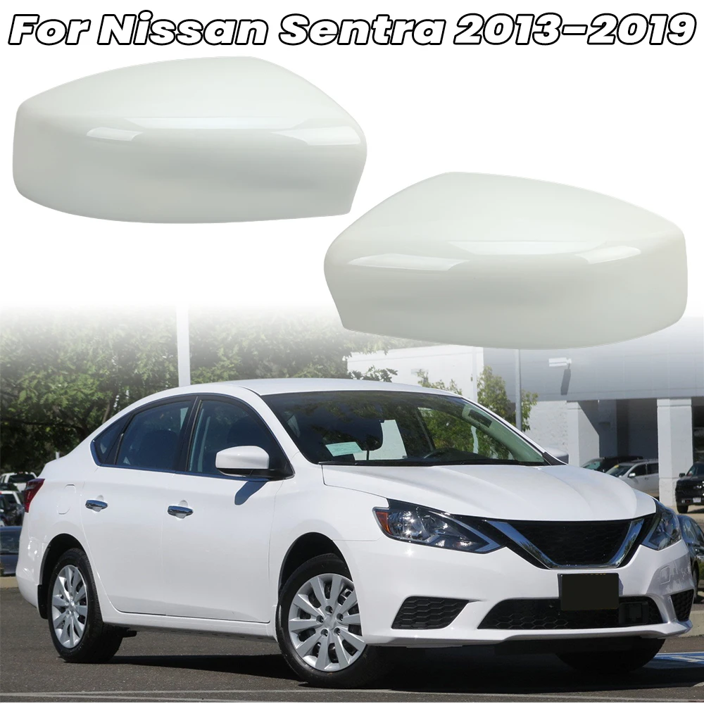 

Side Door Mirror Cover Cap For Nissan Sentra 2013-2019 US Version Pearl White Without Lights Hole With Buckle Car Accessories