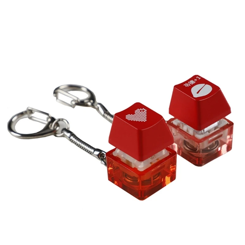 

1PC RGB Glowing Personalized Red Heart Keycap Mechanical Keyboard Switches Tester Pressing Audible Clicky Keychain