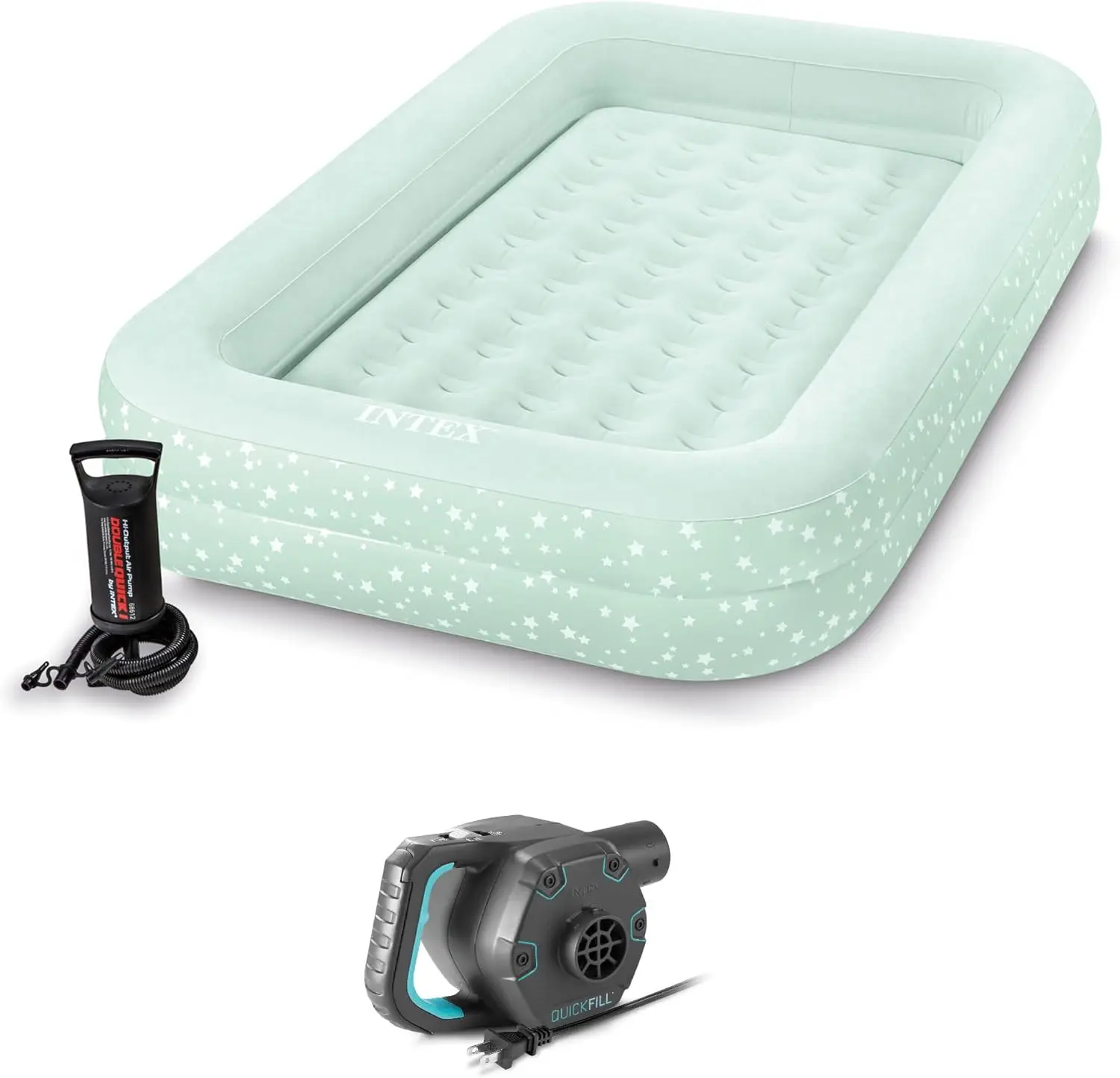 Intex 66810Ep Inflatable Kidz Travel Bed Set: Air Mattress Includes Hand Pump And Carry Bag – Indoor Use – 28