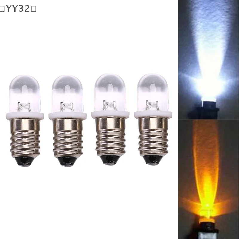〔YY32〕5 Pcs E10 Led Bulb DC 3V 4.5V Instrument Bulb Indicator Bulb Flashlight Bulb