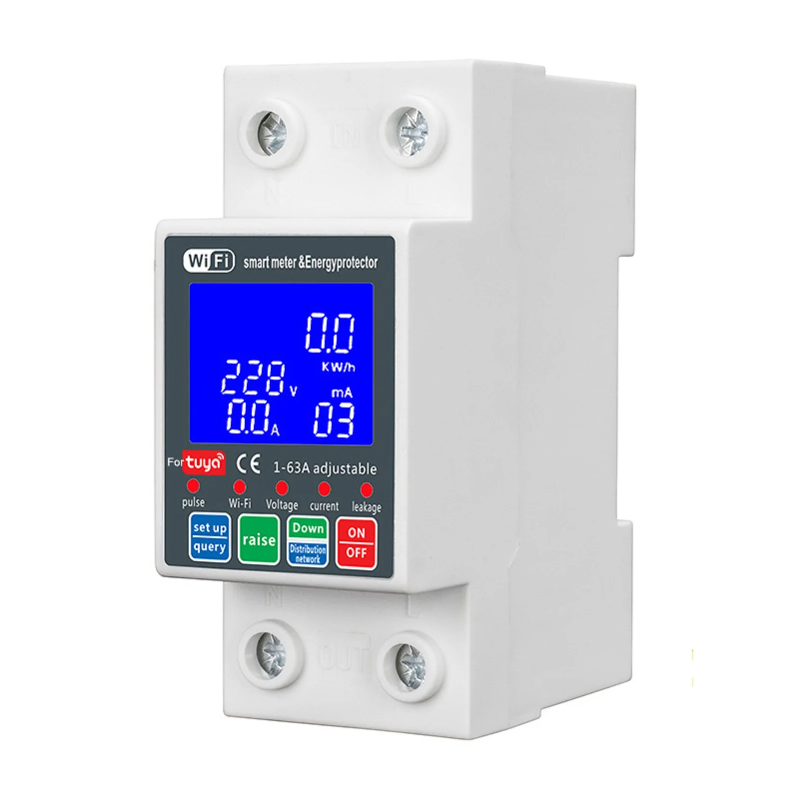 

1 PCS Smart Meter Smart Remote Control For Tuya With Backlight 63A 230V WiFi Smart Metering Switch Protection AC Meter