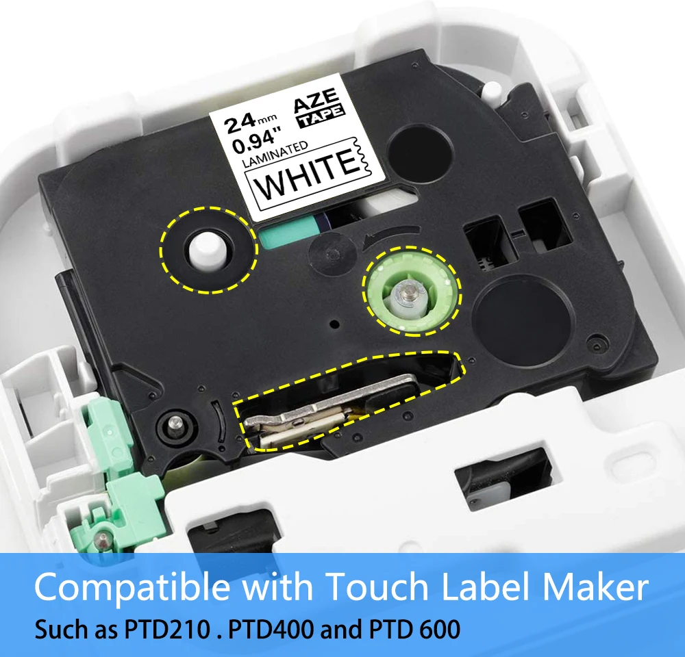 5 Stück Schwarz auf Weiß Etikettenband Kompatibel mit Brother TZ Tze 251 Tze-251 P-Touch 24mm Dropshipping & Großhandel – Detail 2
