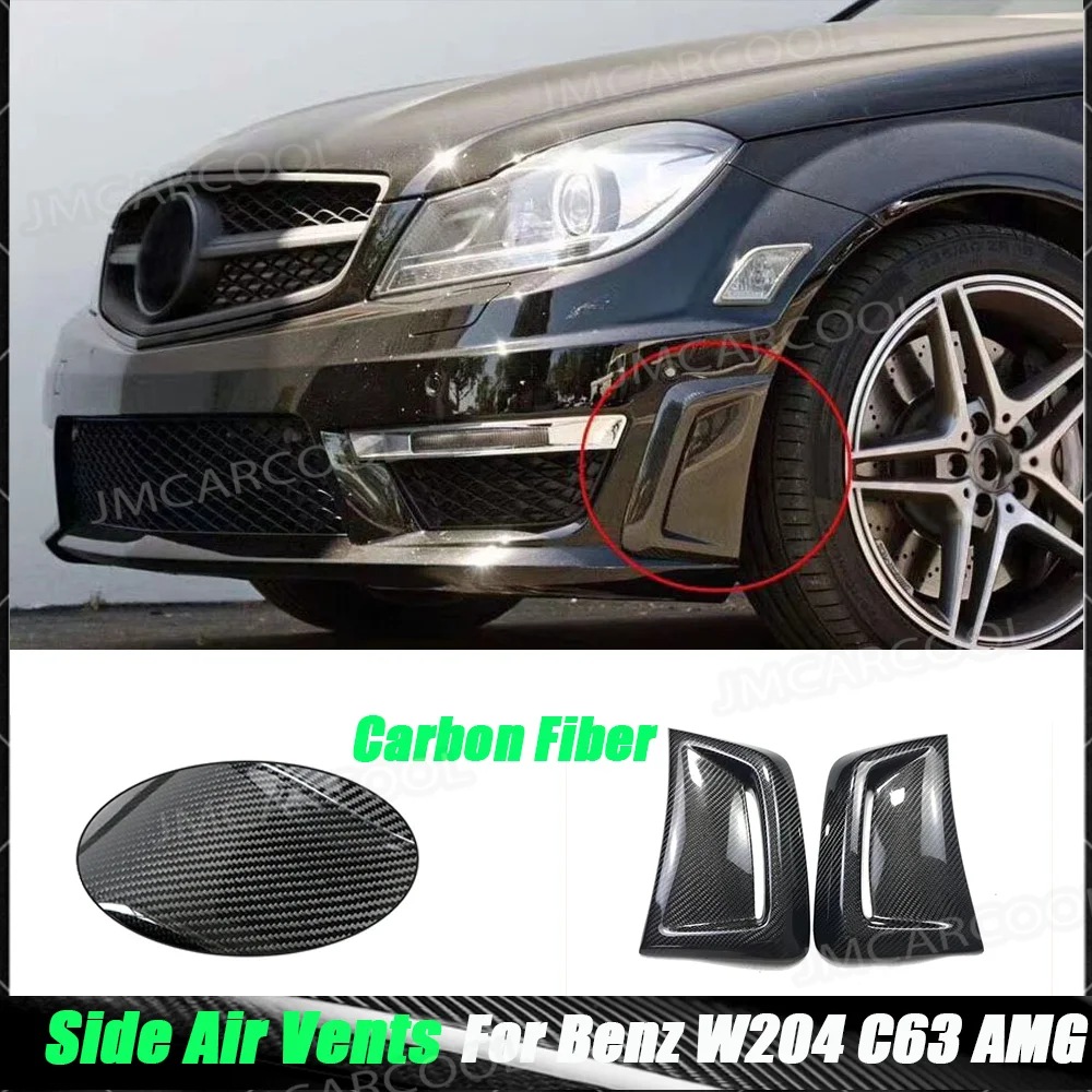 

Передний бампер из углеродного волокна, боковые вентиляционные отверстия для Mercedes Benz W204 C63 AMG 2012-2014 FRP, автомобильные крылья, вентиляционные панели, накладки, чехлы