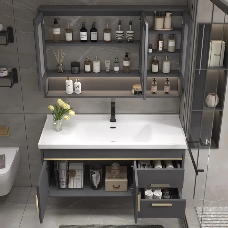 Picture 5: Modern simple bathroom light luxury ceramic integrated smart bathroom cabinet combination