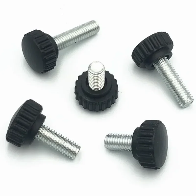 2pcs-10pcs/lot M3 M4 M5 M6 M8 M10 Knurled Nylon Round Plastic Handle Thumb Screw Bakelite Bolt Black Bakelite Hand Screw