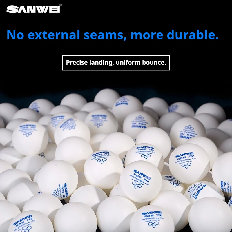 SANWEI TR 3 Ster Tafeltennisballen 40 + ABS Nieuw Materiaal Pingpongballen met Naad Professionele Pingpongbal Clubtraining