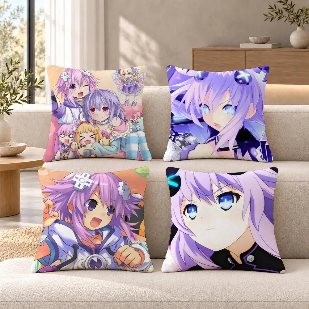 Game Adventure H-Hyperdimension Neptunia Cushion Cover Soft Short Plush  throw pillow Sofa Bedroom Den Car Dorm Decor Gifts